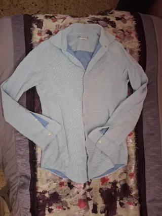 Camisa Zara Hombre Talla M Azul