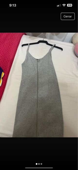 Vestido Bershka gris con cremallera