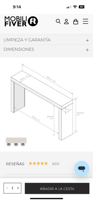 Mesa alta/barra madera