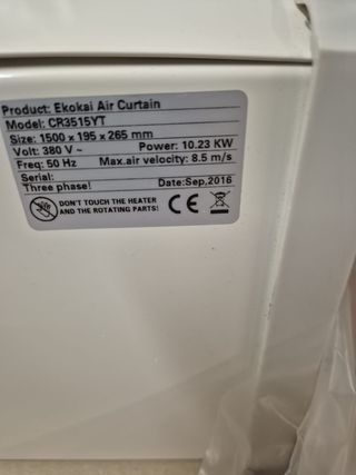 Cortina de aire caliente EKOKAI blanca