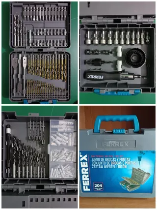 Juego de Brocas, Puntas, Tacos, etc. 204 Piezas