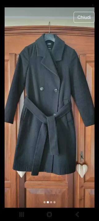 Cappotto doppiopetto nero