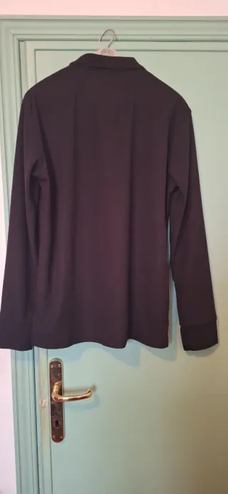 Polo nero uomo manica lunga