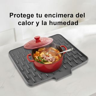 Alfombrilla Escurreplatos Silicona 41x33 cm Gris
