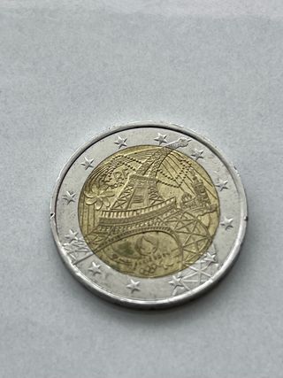 Moneda 2 Euros Francia Torre Eiffel olimpiadas.