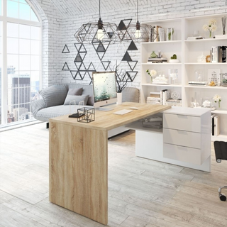 Escritorio Despacho 3 Cajones 1 Hueco. Blanco Art