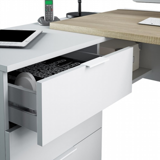 Escritorio Despacho 3 Cajones 1 Hueco. Blanco Art