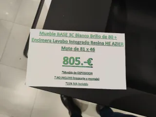 Mueble baño blanco y negro con encimera