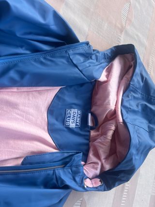 Impermeable niña azul y rosa talla 7/8