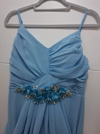 Vestido largo con cola azul shein