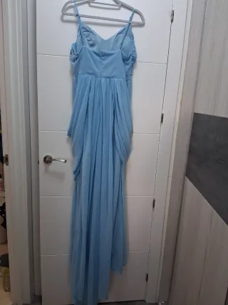 Vestido largo con cola azul shein