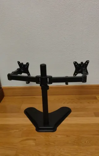 Soporte Doble Monitor Universal Negro