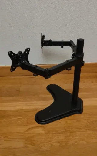 Soporte Doble Monitor Universal Negro