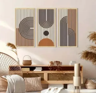 3 Adornos de madera abstractos