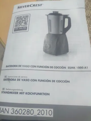 Batidora de vaso con función cocción