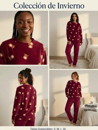 Pijama de Mujer Reindeer Rojo - Nuevo (L,M,S,XL)