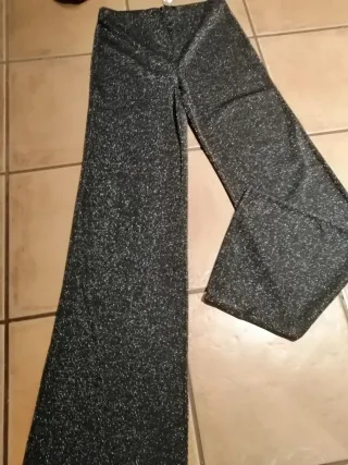 Traje pantalón fiesta Mango negro plateado