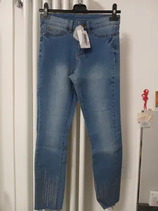 Jeans Tezenis donna vita alta con paillettes