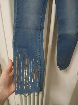 Jeans Tezenis donna vita alta con paillettes