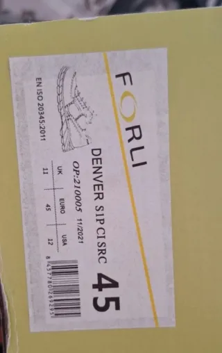 Zapatos Seguridad Forli Denver Talla 45