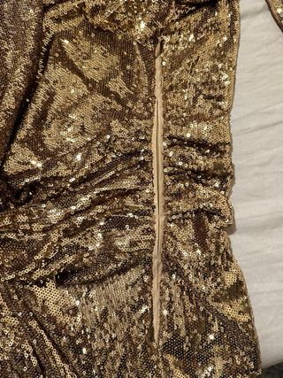 Vestido fiesta Twin set lentejuelas dorado talla L