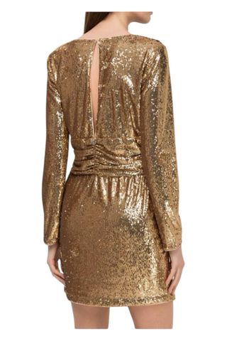 Vestido fiesta Twin set lentejuelas dorado talla L