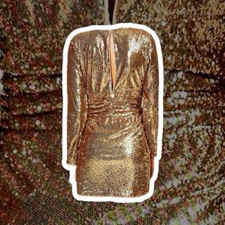 Vestido fiesta Twin set lentejuelas dorado talla L