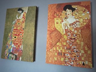 2 Quadri Decorativi in Tela Dorati