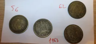 4 Monedas Peseta 1953 y 1963