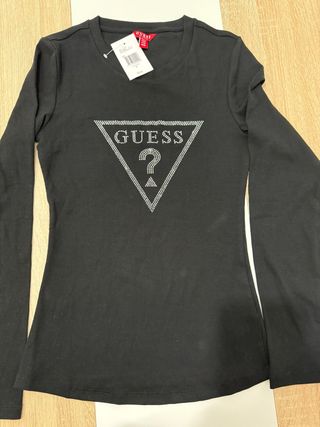 Camiseta Guess Negra Manga Larga Talla L