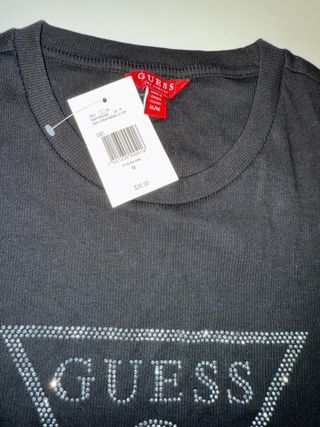 Camiseta Guess Negra Manga Larga Talla L
