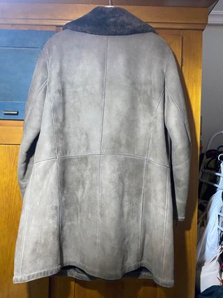 Chaqueta Piel Vuelta Beige/Marrón