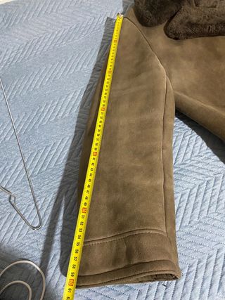 Chaqueta Piel Vuelta Beige/Marrón