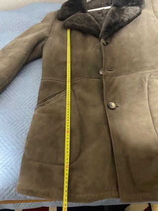 Chaqueta Piel Vuelta Beige/Marrón