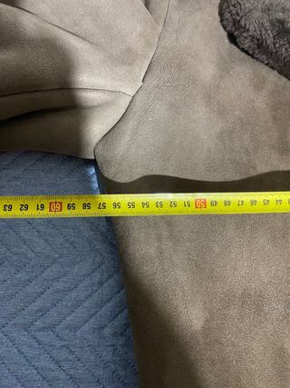 Chaqueta Piel Vuelta Beige/Marrón