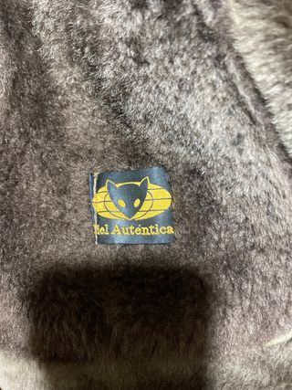 Chaqueta Piel Vuelta Beige/Marrón