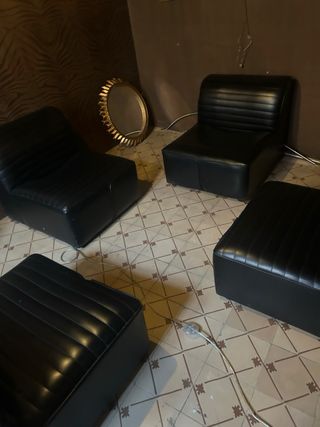 Set di 4 poltrone vintage + tavolino