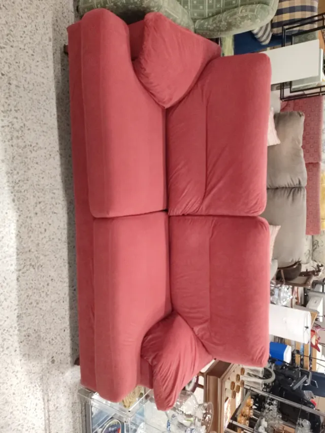 Sofá 3 Plazas Rosa Tela