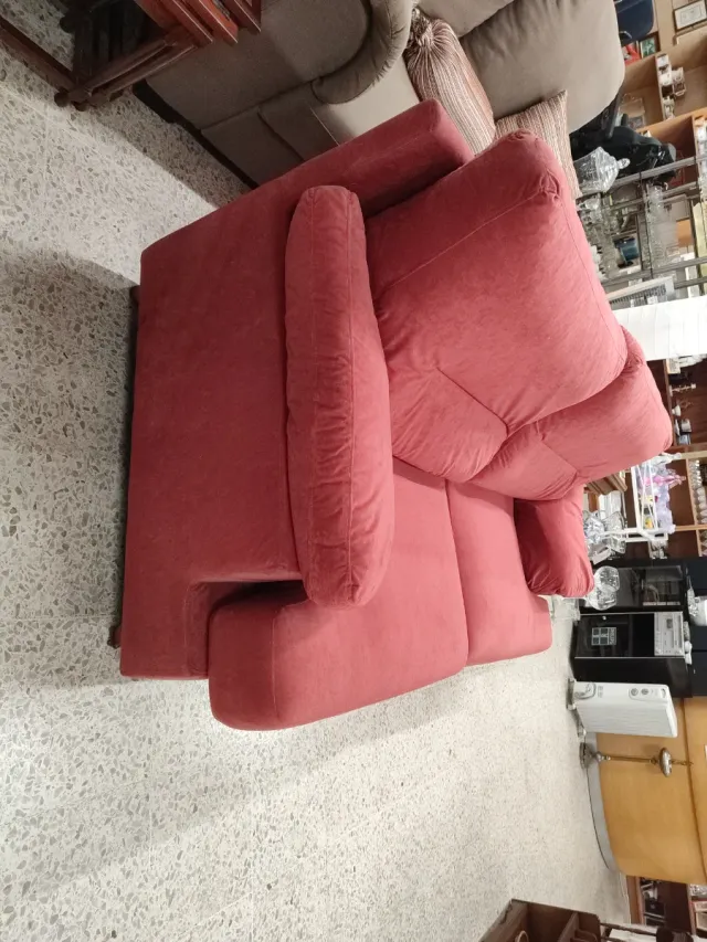 Sofá 3 Plazas Rosa Tela