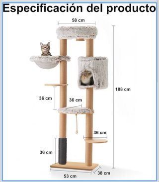 Torre para gatos con camitas y rascador