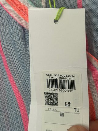 Vestido veraniego rayas multicolor con etiqueta