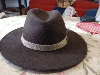 Sombrero Fedora Talla XL Gris-Marrón