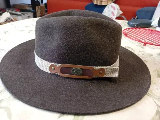 Sombrero Fedora Talla XL Gris-Marrón
