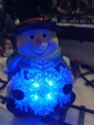 Figura Navidad Luz Azul y Blanca