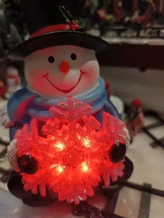 Figura Navidad Luz Azul y Blanca