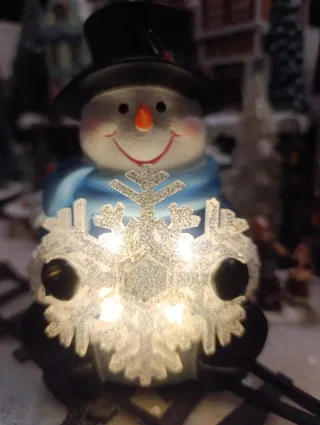 Figura Navidad Luz Azul y Blanca