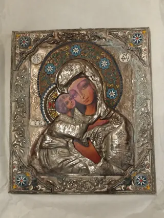 Icona Sacra Madonna Della Tenerezza Russa