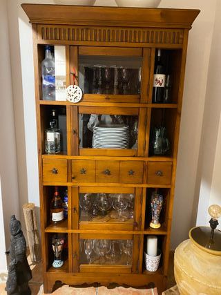 Vetrina da pranzo in legno di teak massiccio