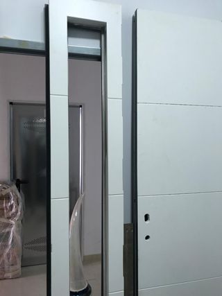 Puerta de entrada con tragaluz fijo