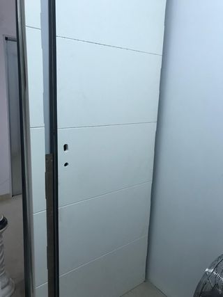 Puerta de entrada con tragaluz fijo